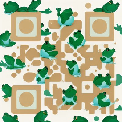 Green Frogs Flat Pattern QR Code for Album Covers