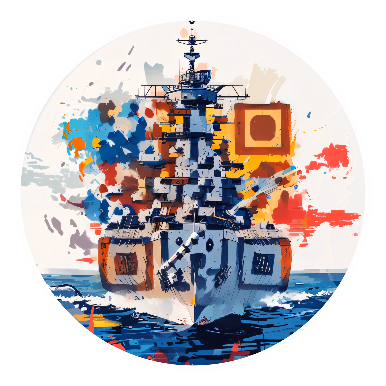 Линкор в абстрактной векторной графике: QR-код для наклеек — изображение 1