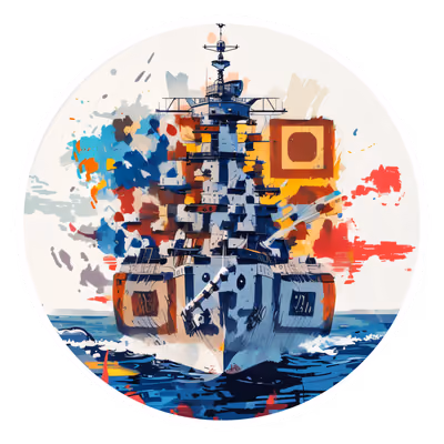 Линкор в абстрактной векторной графике: QR-код для наклеек — изображение 1