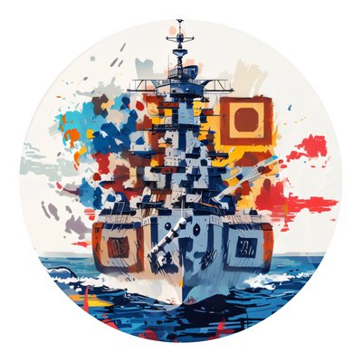 战列舰抽象矢量二维码艺术,适用于贴纸
