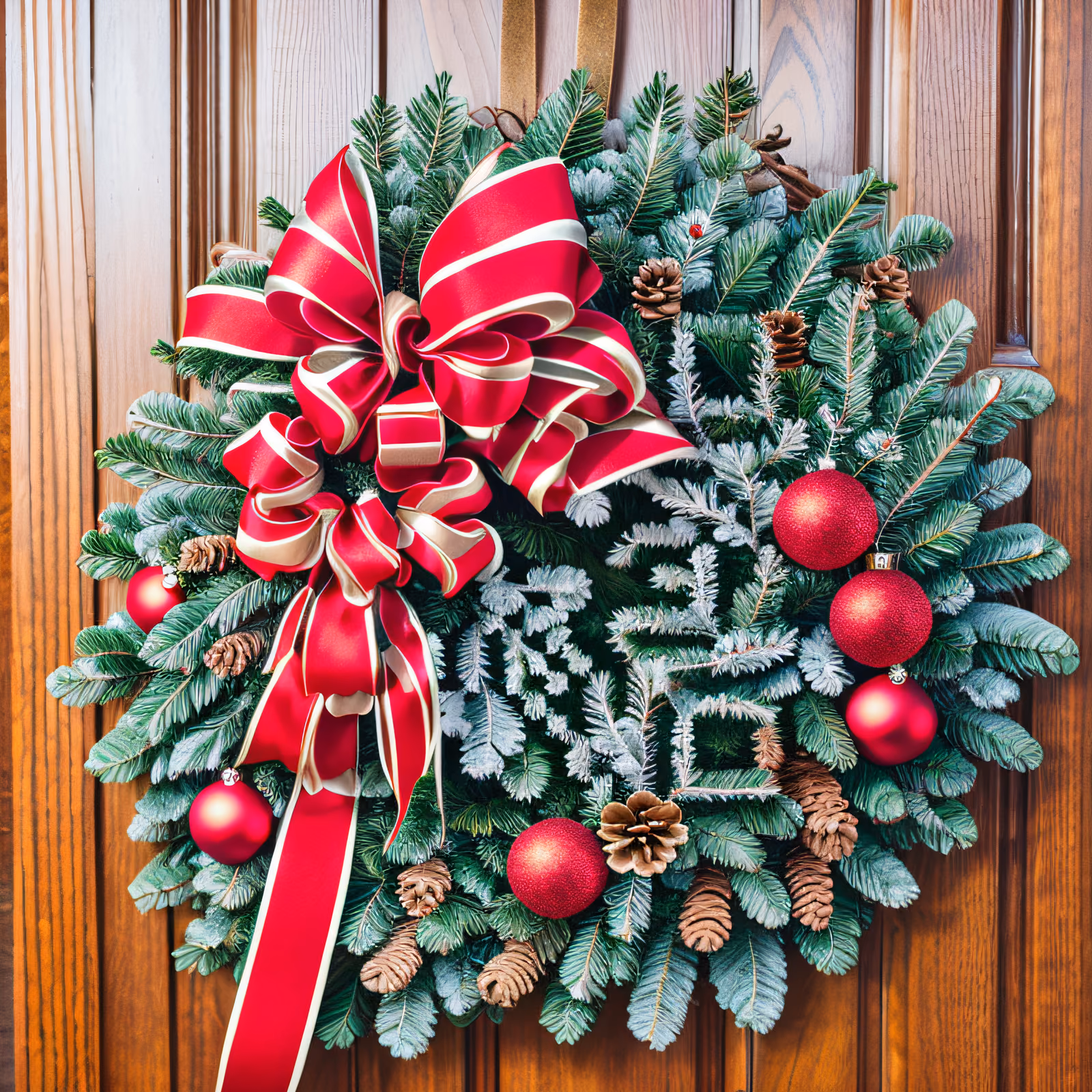 Christmas Wreath Photorealistic Wreaths QR Code for Greeting Cards — image 1