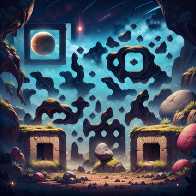 Lunar Valley Boulders Fantasy QR Code for Posters