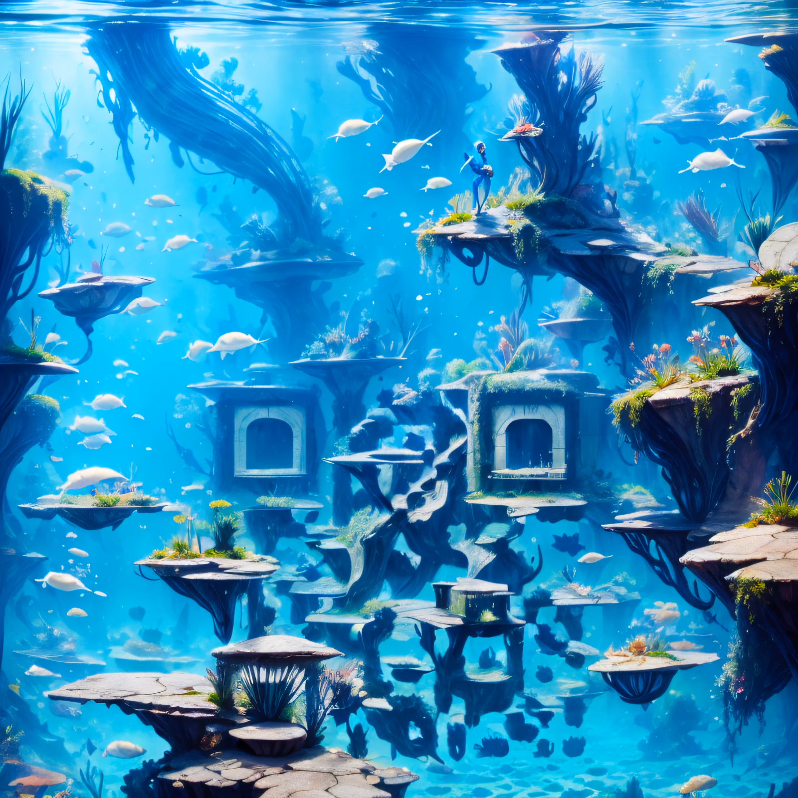 Underwater Fantasy World Digital Painting QR Code for Posters — image 1