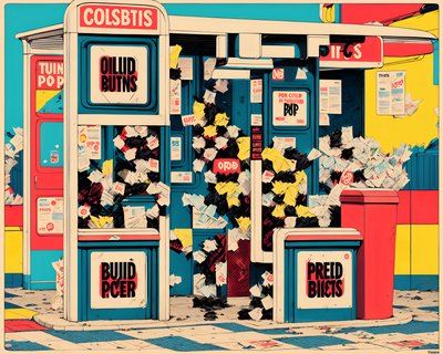 Pop Art Bus Stop Flyers QR Code for Posters