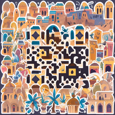 Марокканский сук в стиле стикербомбинга: QR-код для наклеек — изображение 1