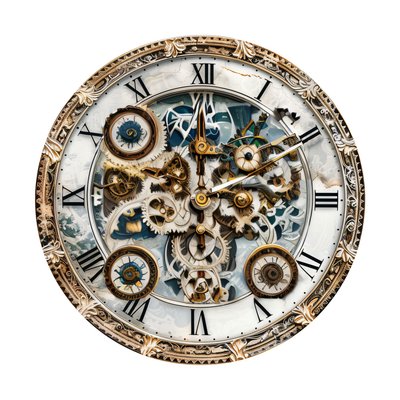 Victorian Gear Clock Steampunk QR Code for Stickers