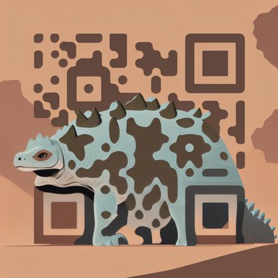 Ankylosaurus Flat Vector QR Code for Posters