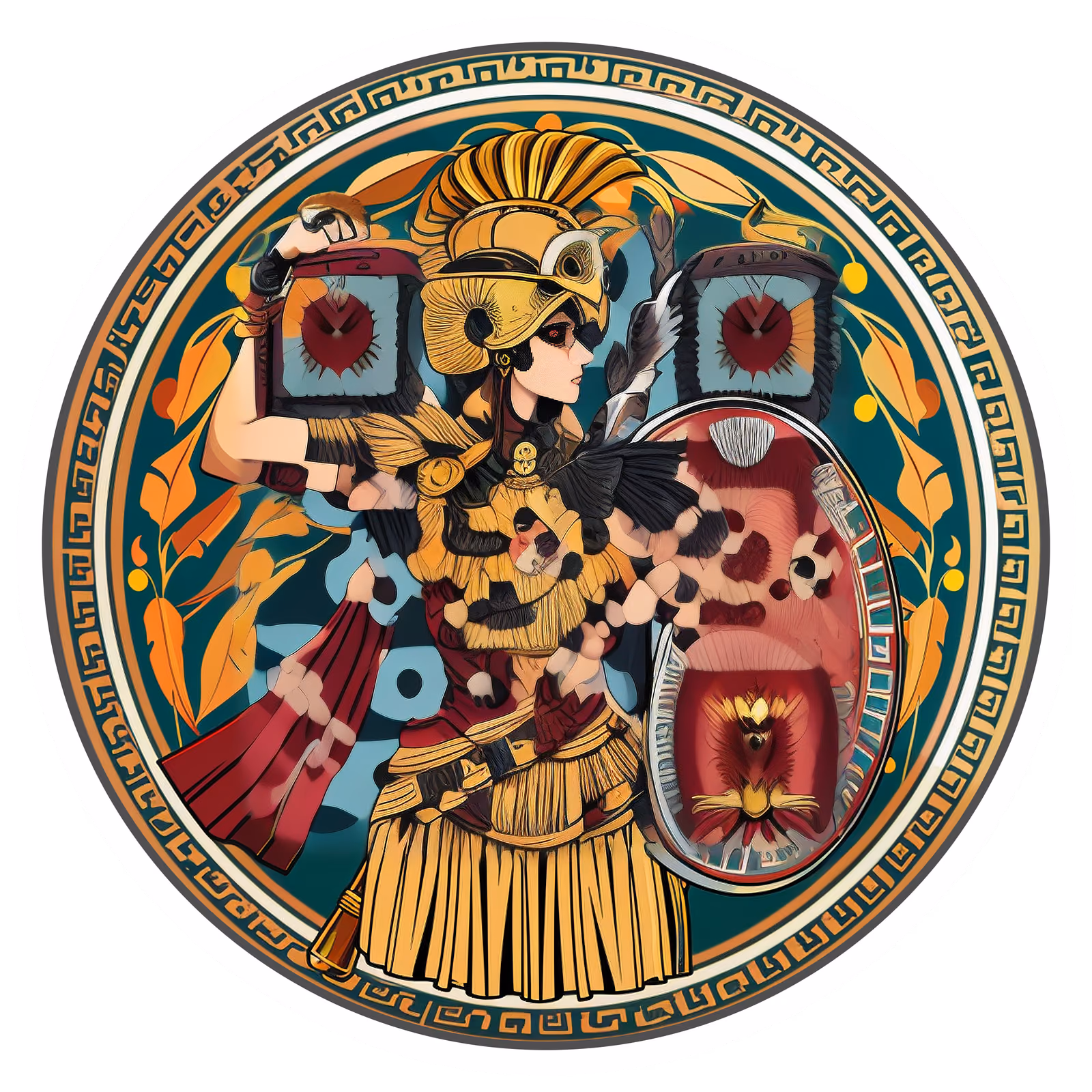 Греческая богиня Афина, вектор: QR-код для стикеров — изображение 1