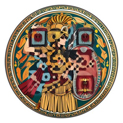 Greek Goddess Athena Vector QR Code for Stickers
