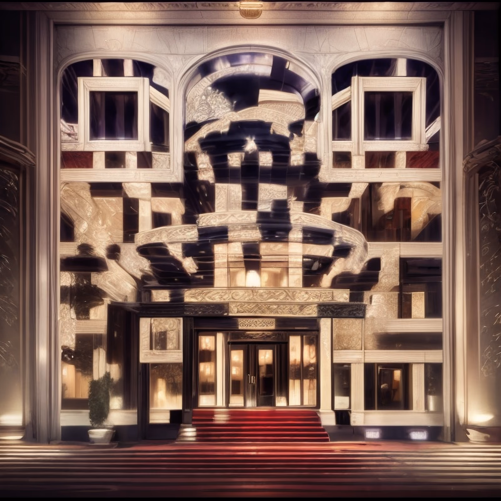 Grand Hotel Entrance Red Carpet QR Code for Posters — image 1