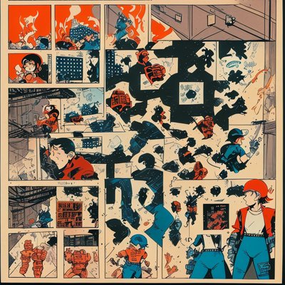 Comic Panel Page Retro QR Code for Posters