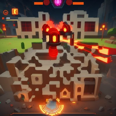 Lava Turret Game Scene QR Code for Posters