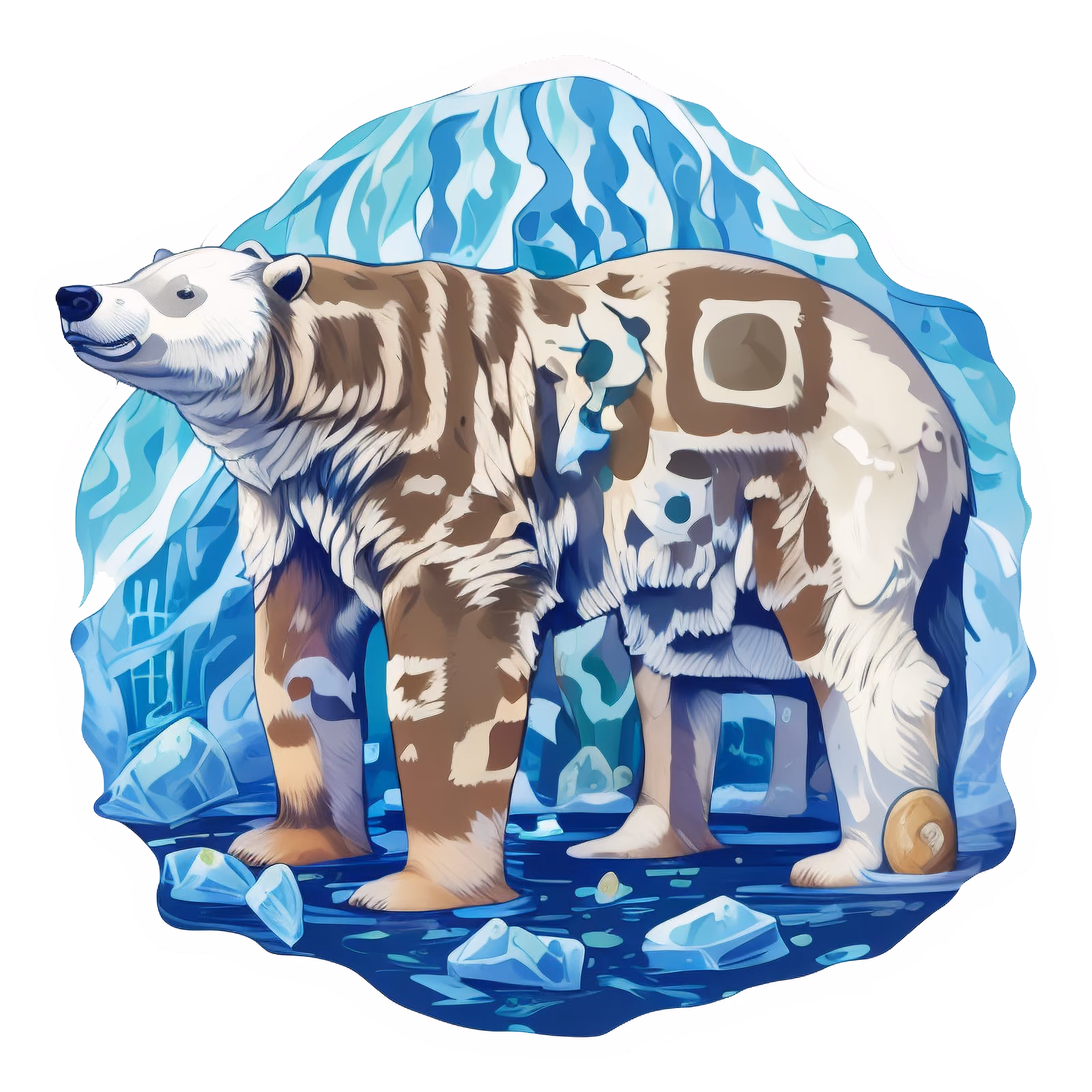 Polar Bear Vector Sticker QR Code for Stickers — image 1