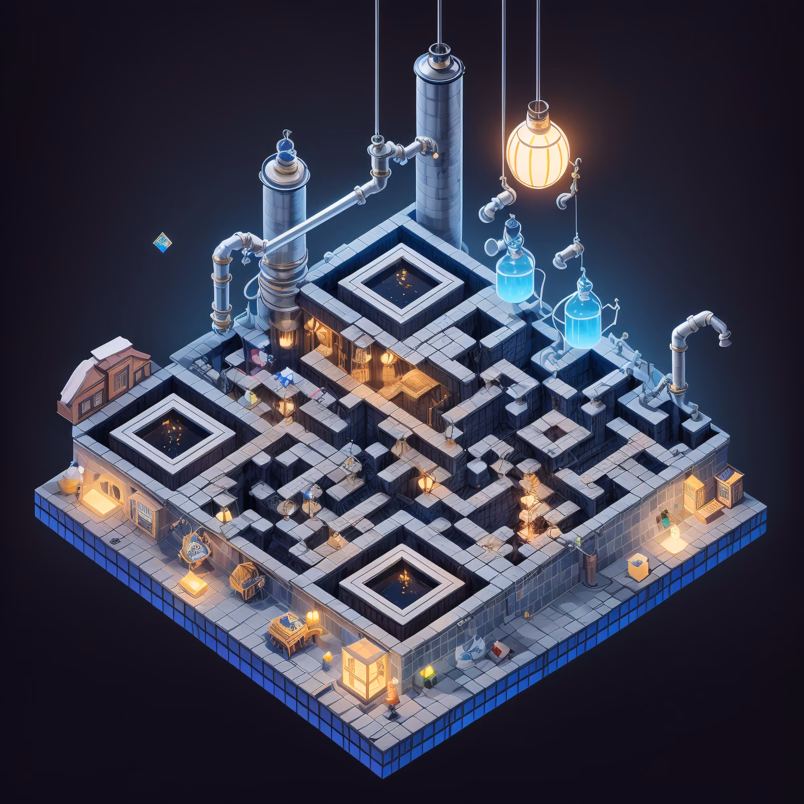 Isometric Potion Brewery Diorama QR Code Art — image 1