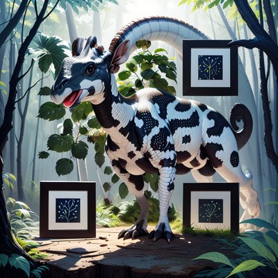 Parasaurolophus Forest Concept Art QR Code for Posters
