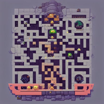 Pixel Art Dungeon Maze QR Code for Posters