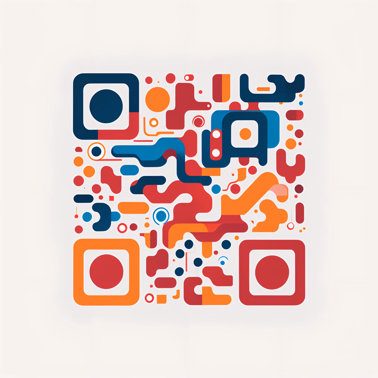Абстрактный QR-код в стиле плоских векторных каракулей для постеров — изображение 1