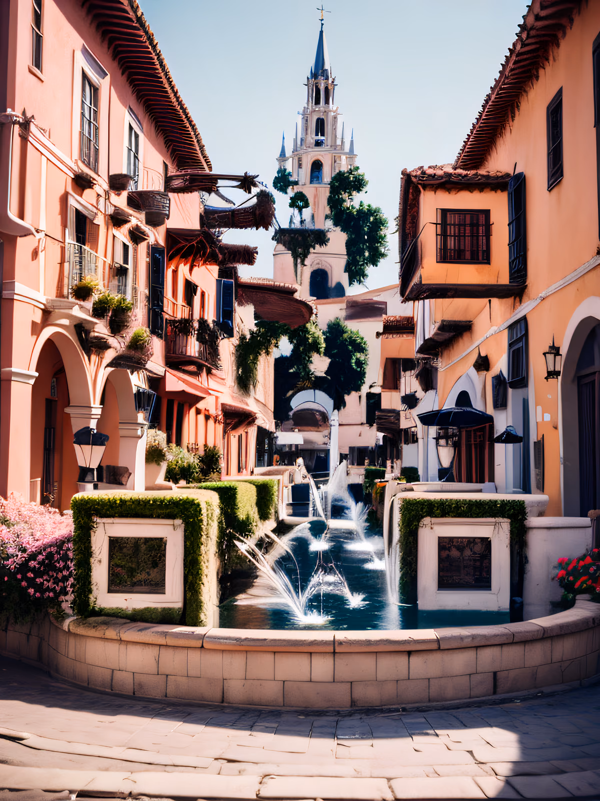 Colonial Town Square Fountain Photo QR Code for Posters — image 1
