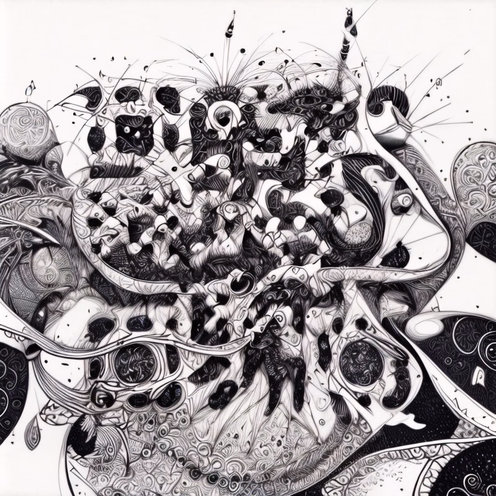 Intricate Zentangle Ink Pattern Black & White QR Code Art — image 1