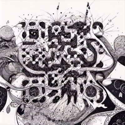 Intricate Zentangle Ink Pattern Black & White QR Code Art — image 1
