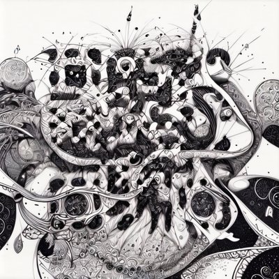 Intricate Zentangle Ink Pattern Black & White QR Code Art