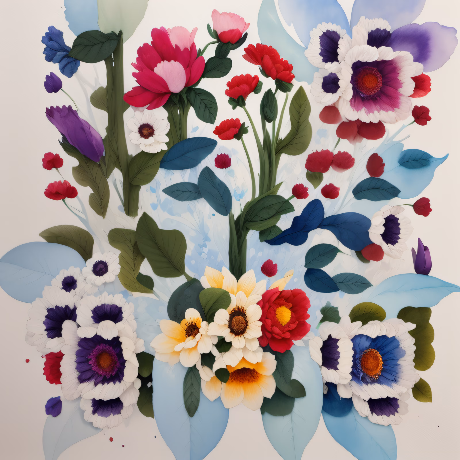 Watercolor Flower Bouquet QR Code Art — image 1