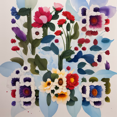 Watercolor Flower Bouquet QR Code Art — image 1