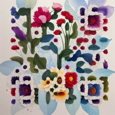 Watercolor Flower Bouquet QR Code Art