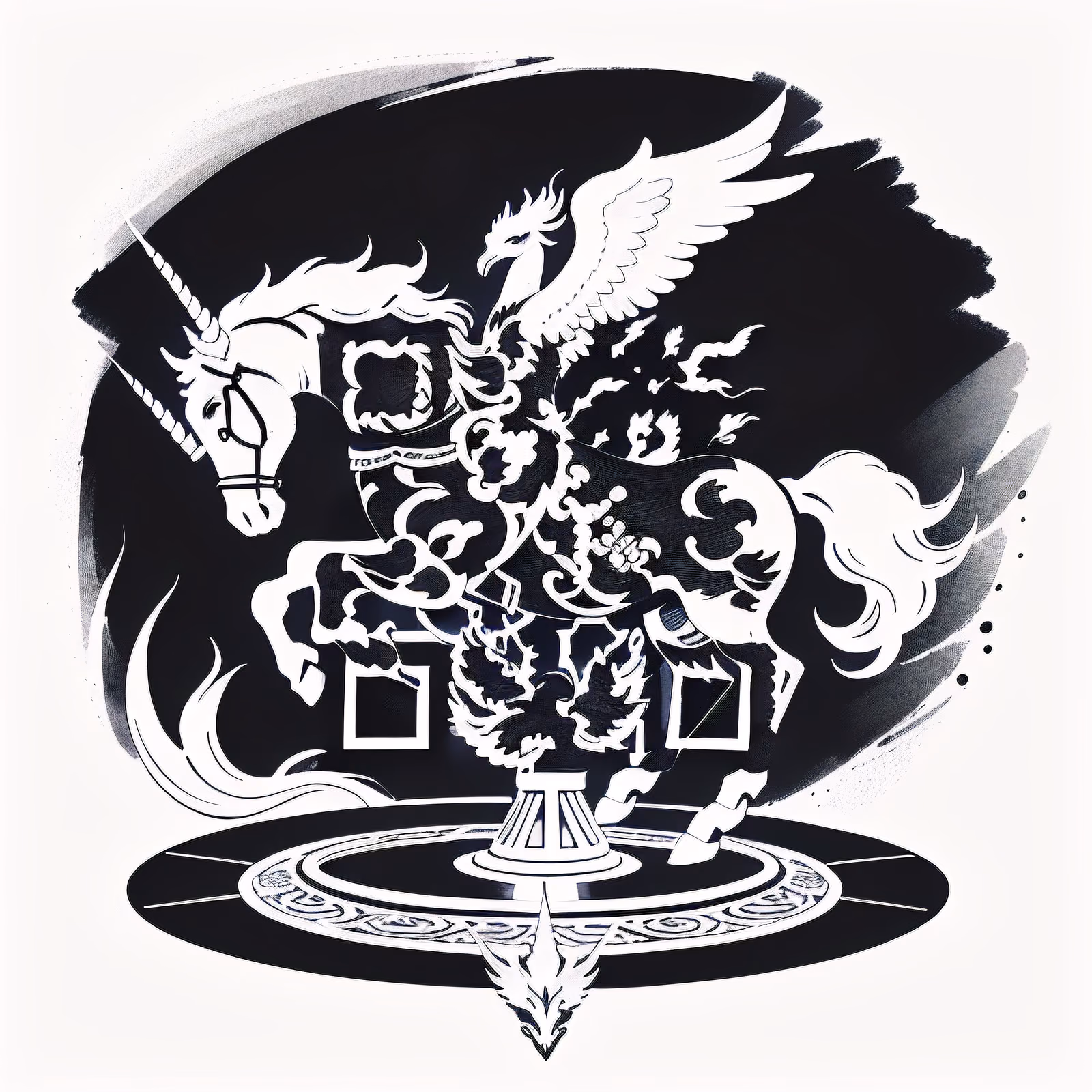 Unicorn Phoenix Carousel Ink QR Code for Temporary Tattoos — image 1