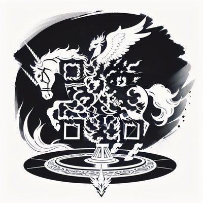 Unicorn Phoenix Carousel Ink QR Code for Temporary Tattoos