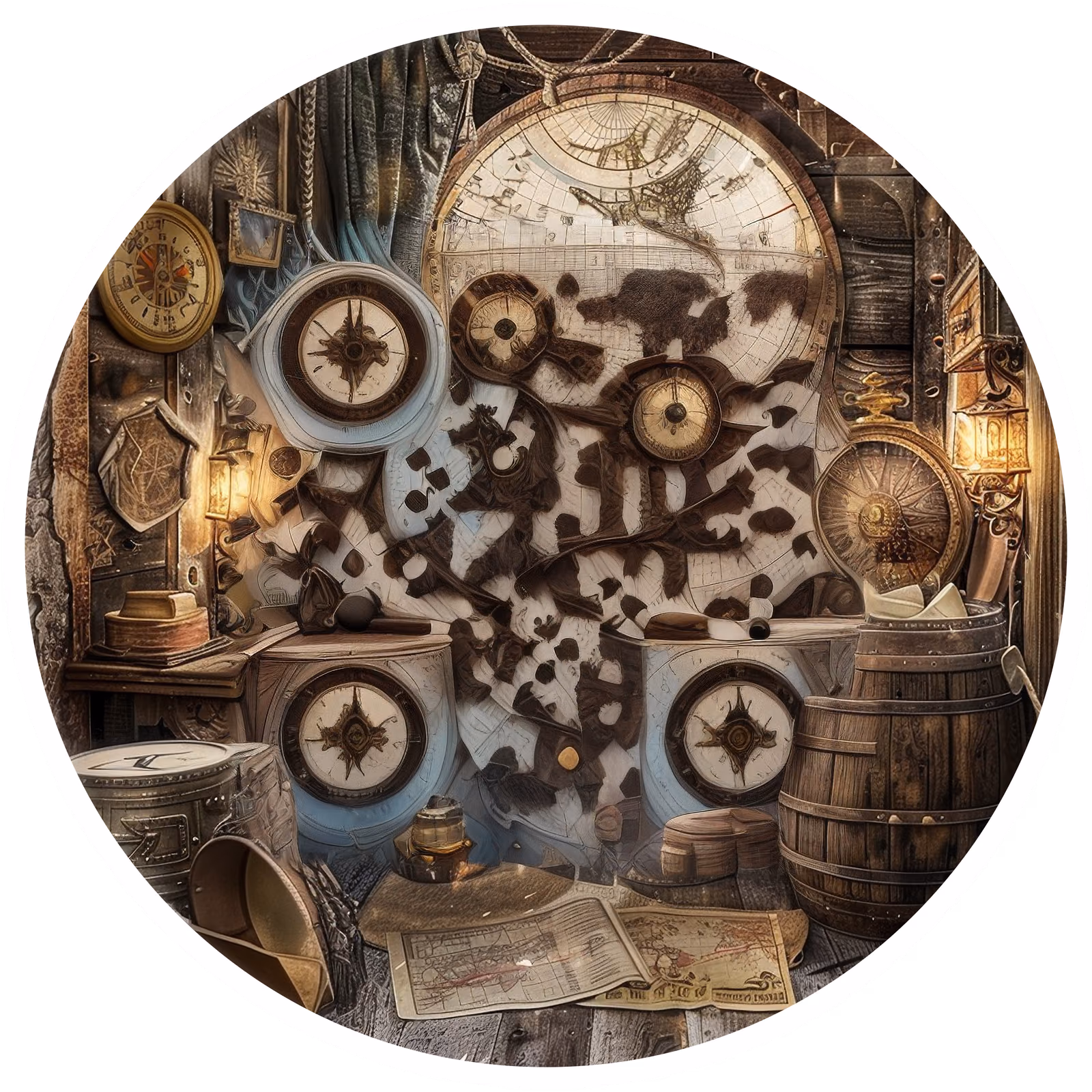 Pirate Captain's Quarters Maps QR Code for Stickers — image 1