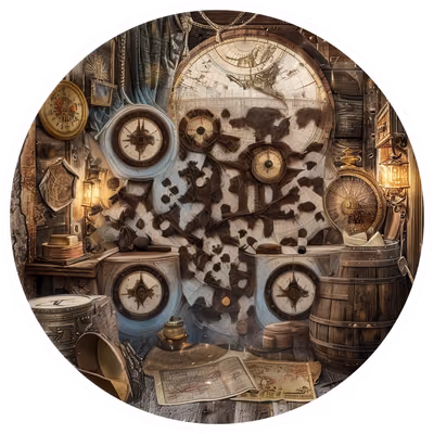 Pirate Captain's Quarters Maps QR Code for Stickers — image 1