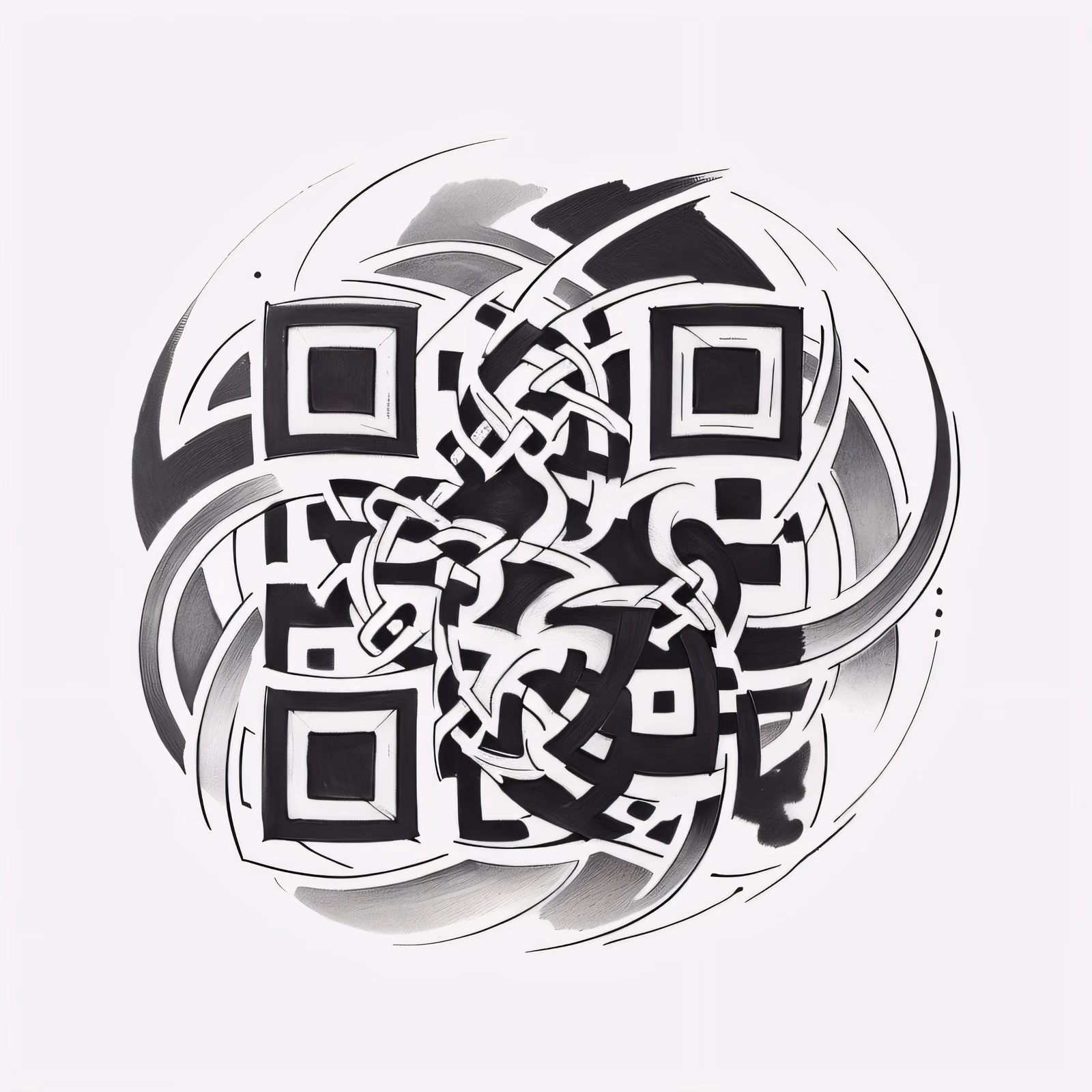 Celtic Knot Circle Tattoo QR Code for Temporary Tattoos — image 1