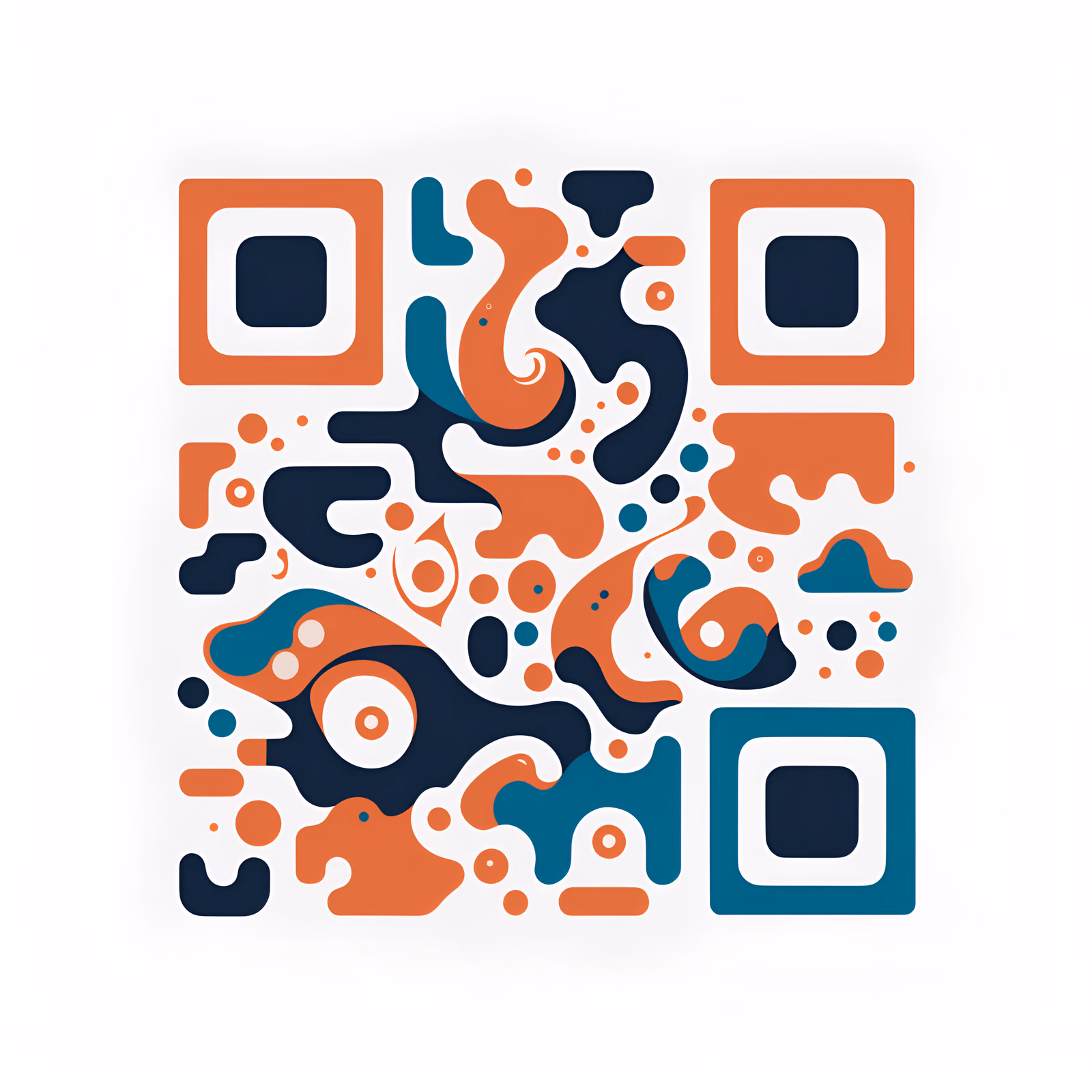 Абстрактные текучие формы: векторный QR-код для постеров — изображение 1