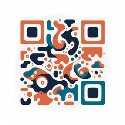 Abstract Fluid Shapes Vector QR Code for Posters