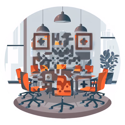 Orange Chair Meeting Room Vector QR Code for Stickers — image 1