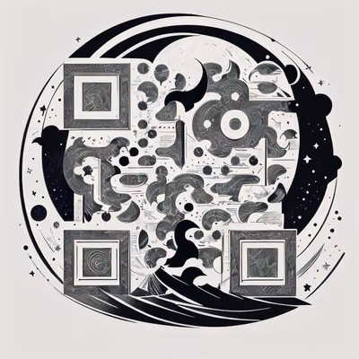Celestial Moon and Stars Tattoo QR Code for Temporary Tattoos — image 1