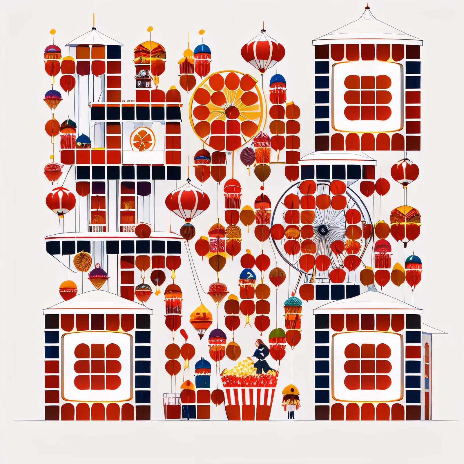 Carnival Ferris Wheel Vector QR Code for Posters — image 1