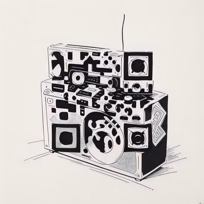 Boombox Ink Tattoo Style QR Code for Posters — image 1