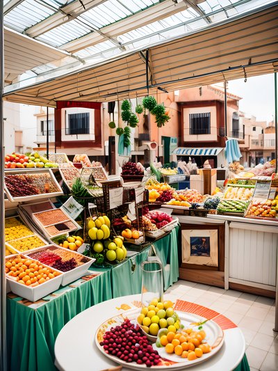 Spanish Fruit Market Photo QR Code for Posters