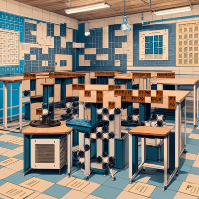 Retro Science Classroom Illustration QR Code for Posters — image 1