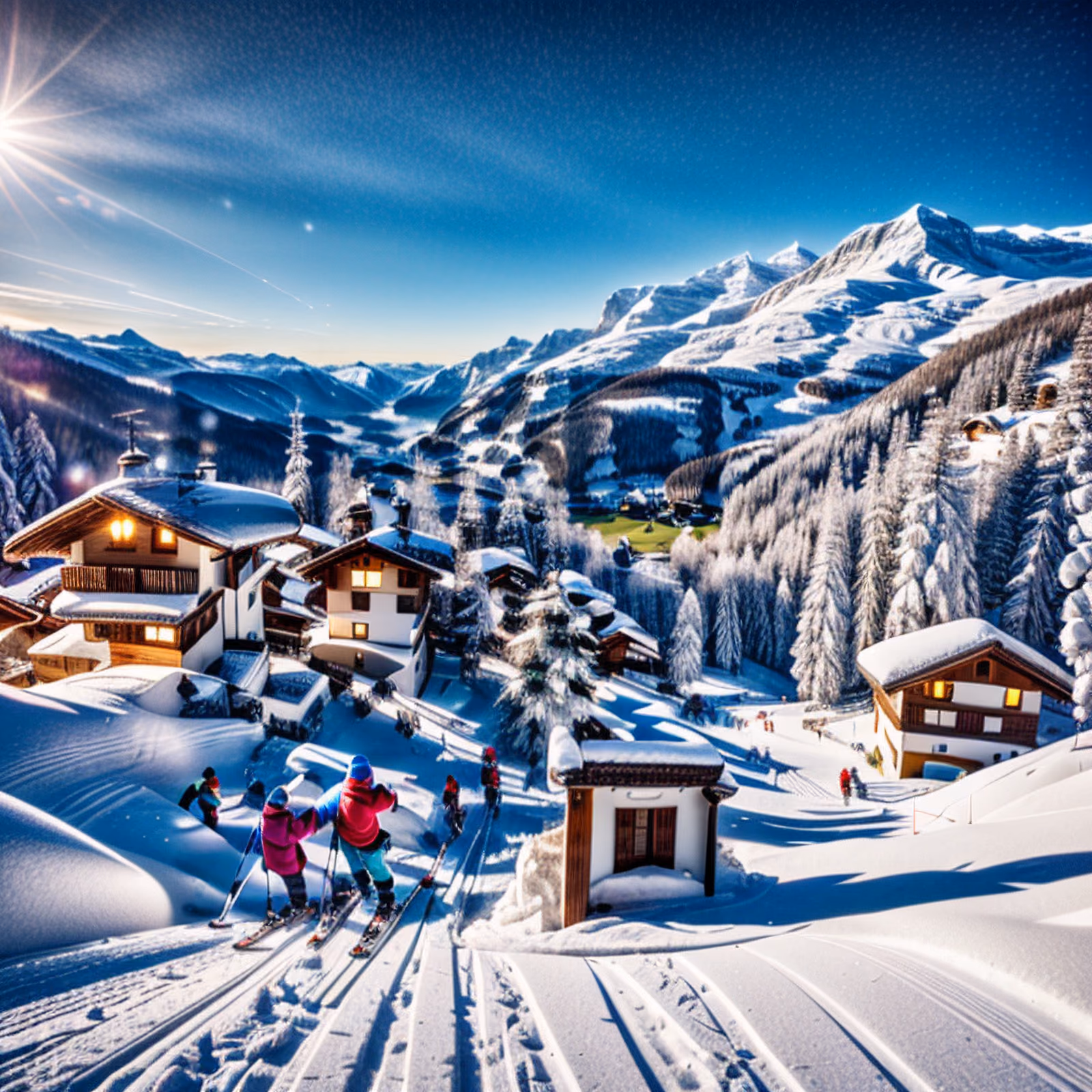Alpine Ski Village Winter QR Code for Posters — image 1