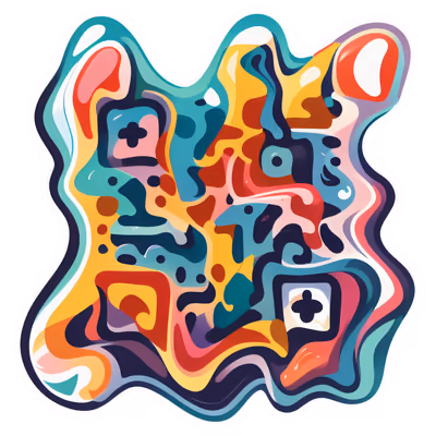 Flowing Wave Abstract Vector Pattern QR Code for Stickers — image 1
