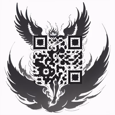 Phoenix Warrior Ink Tattoo QR Code for Temporary Tattoos — image 1