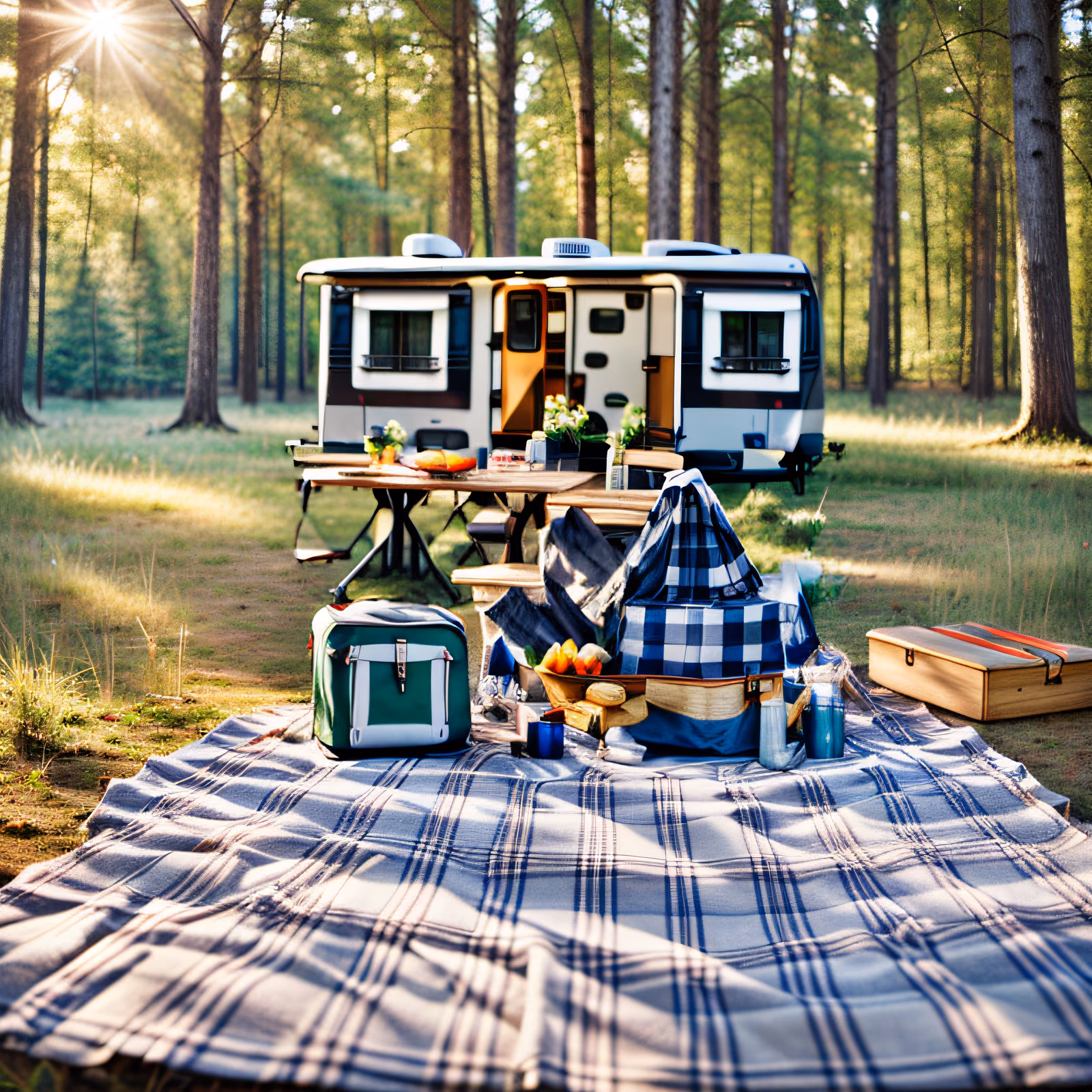 Forest Camper Picnic Realistic QR Code for Posters — image 1