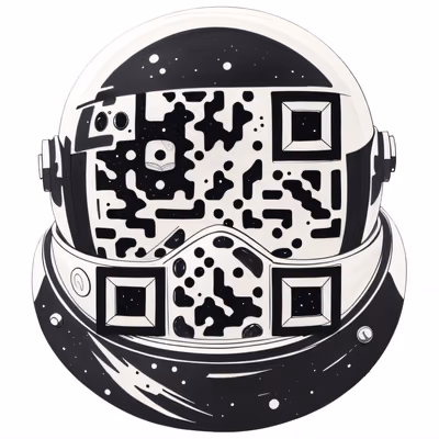 Astronaut Helmet Galaxy Tattoo QR Code for Temporary Tattoos — image 1