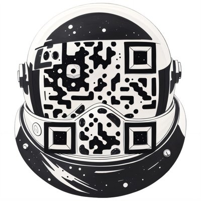 Astronaut Helmet Galaxy Tattoo QR Code for Temporary Tattoos