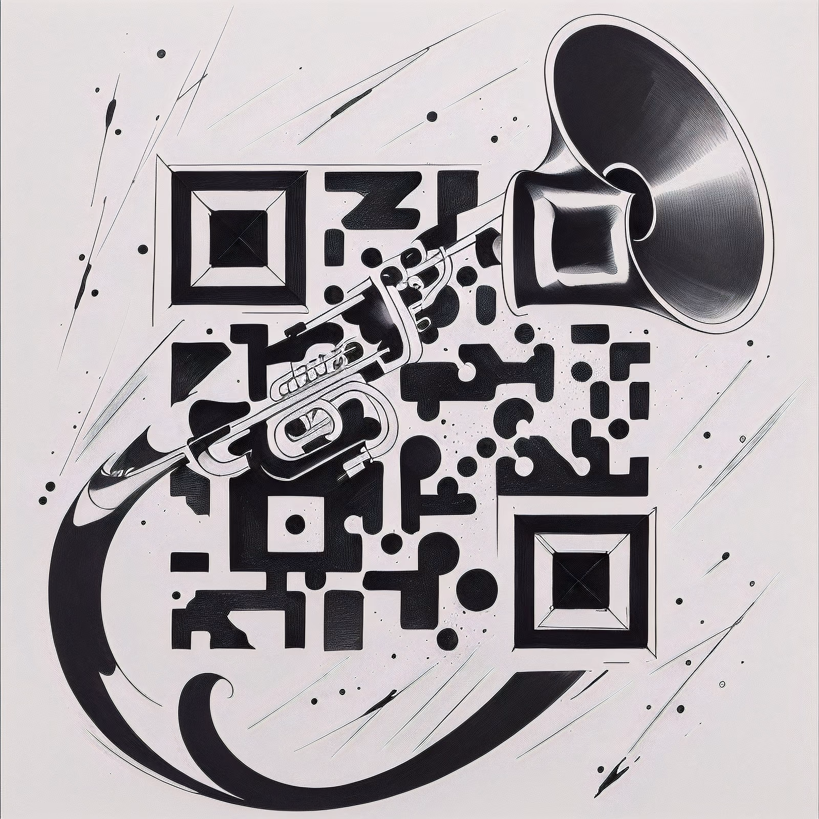 Trumpet Ink Tattoo QR Code for Temporary Tattoos — image 1