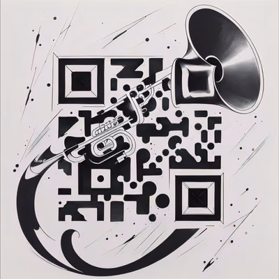 Trumpet Ink Tattoo QR Code for Temporary Tattoos — image 1
