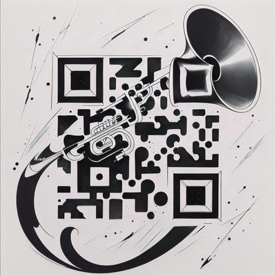 Trumpet Ink Tattoo QR Code for Temporary Tattoos